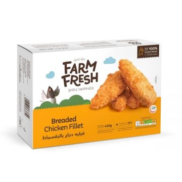 Farmfresh Frozen Breaded Chicken Fillet 420m