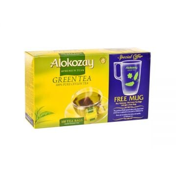 Alokozay Green Tea Bag 100+mug