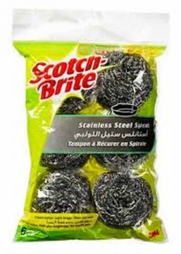 3M Scotch Brite Metallic Spiral Poly Pack 6