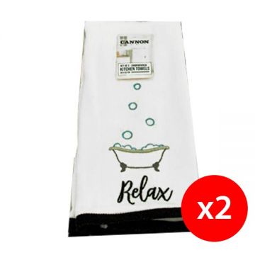 Cannon Kitchen Towel Embroidereds Dots 2pcs
