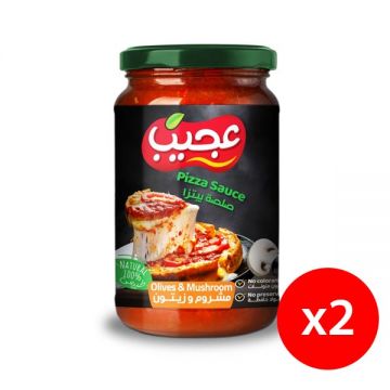 Ajeeb Pizza Sauce Olives & Mushroom 2x360gm