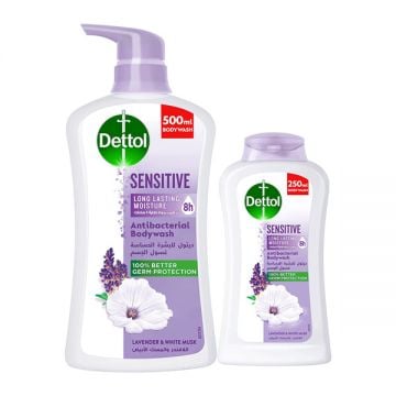 Dettol Shower Gel Sensitive 500ml+250ml Free