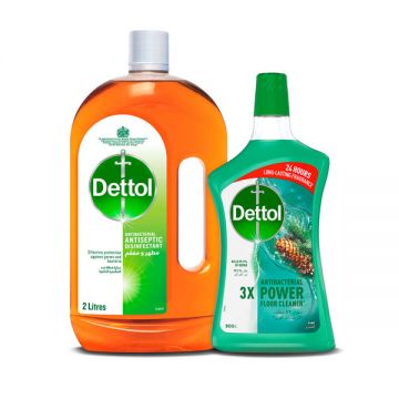 Dettol Antiseptic Liquid 2ltr+multipurpose Cleaner Pine 900ml