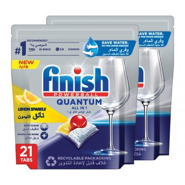Finish Dish Washer Tablet Quantum All In One Lemon 2x21s 40%off