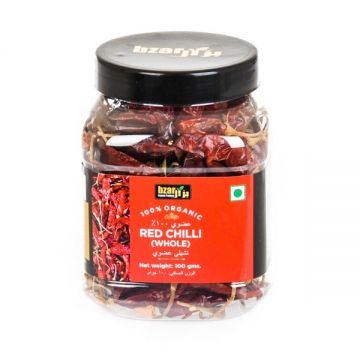 Bzar Organic Red Chilli Whole 100 Gm