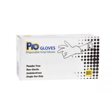 Pro Vinyl Disposable Powder Free Gloves Large Size 100 Pieces