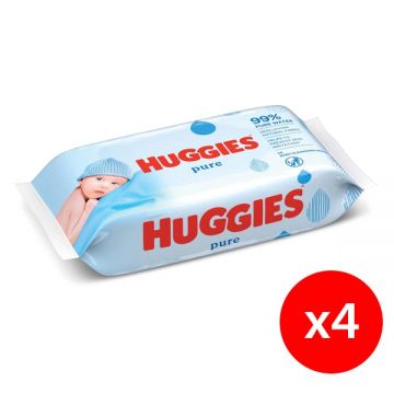 Huggies Baby Wipes Pure 2+2x56s