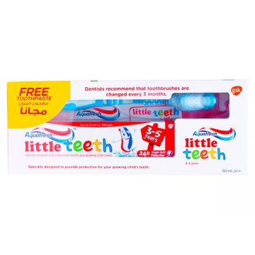 Aquafresh Kids Toothpaste For Little Teeth 50ml+tooth Brush Free