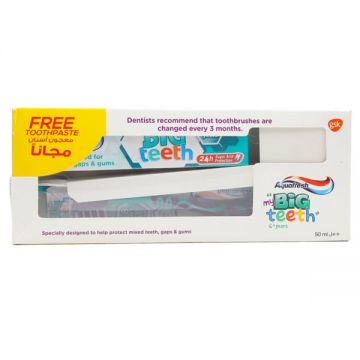 Aquafresh Kids Toothpaste For Big Teeth 50ml+tooth Brush Free