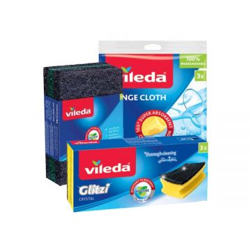 Vileda Sponge 3+ Scouring Pad 3+ Glitzi 3