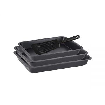 Bergner Grey Carbon Steel Bakeware 4 Pc