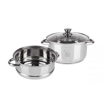 Renberg Silver Stainless Steel Steamer 3 Pcs