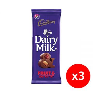 Cadbury Dairy Milk Chocolate Fruit & Nut 3x100gm