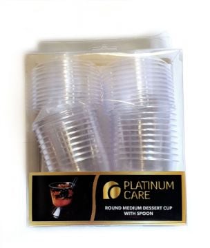 Platinum Care Round Medium Glass W/spoon-20s