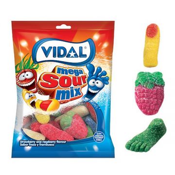Vidal Mega Sour Mix Candy 100gm