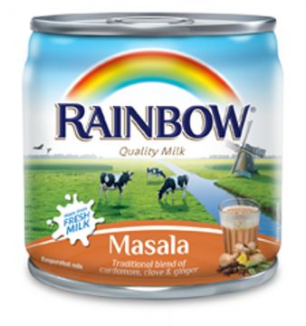 Rainbow Evaporated Milk With Masala Flavor 170gm Pack Of 48