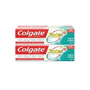 Colgate Toothpaste Total Fresh Stripe 2x100ml