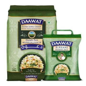 Daawat Extra Long Basmati Rice 20kg +5kg Free