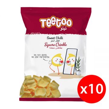 Teetoo Potato Chips Sweet Chili Crinkle 10x16gm