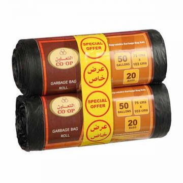 Co-Op Garbage Bag Roll Pack Black 2X20