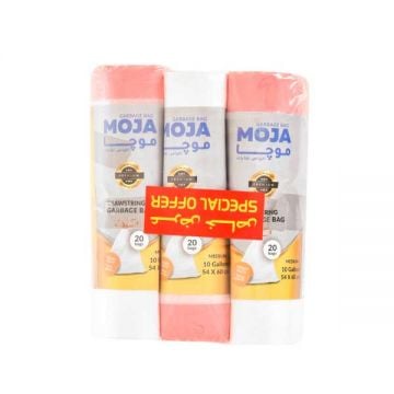 Moja Garbage Bag White 20 Piece Size 54cm X 60cm Pack Of 3