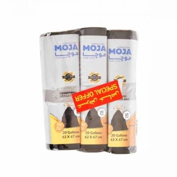 Moja Garbage Bag Black 20 Piece Size 62cm X 67cm Pack Of 3