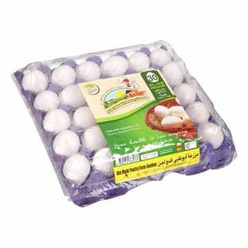 Abu Dhabi Fresh White Eggs Medium 30 Pcs